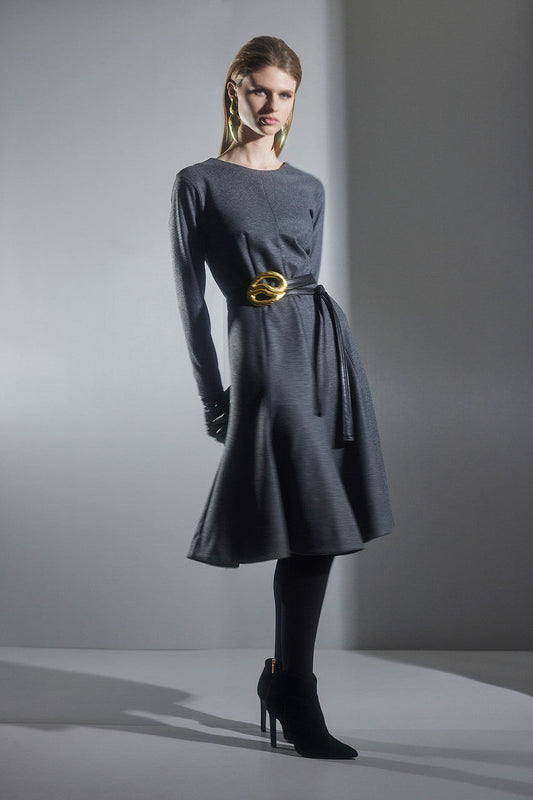 Buy Double Jersey Midi Dress in Charcoal Online Charcoal Natori