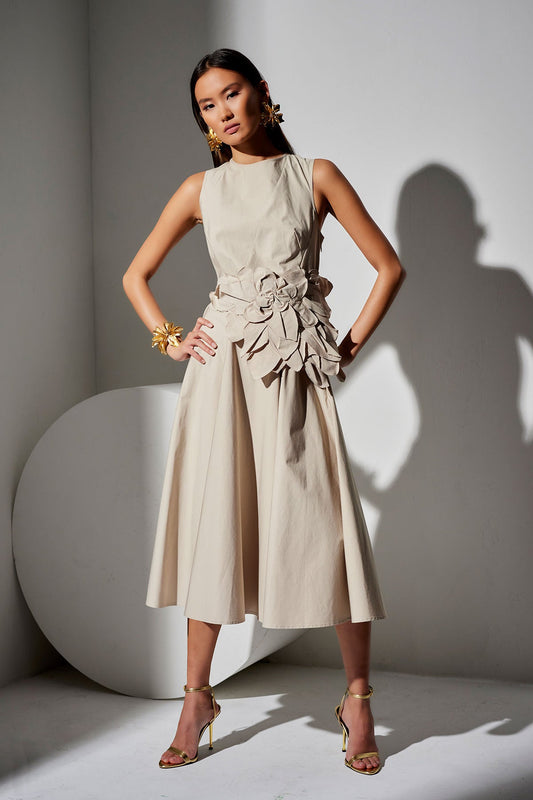 Tech Cotton Taffeta Asymmetrical Seam Dress Beachwood Natori