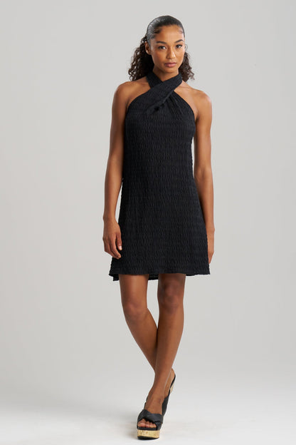 Waves Mini Halter Dress Black Natori