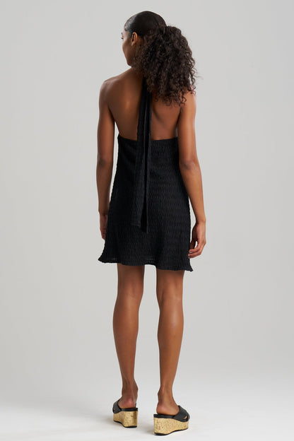 Waves Mini Halter Dress Black Natori
