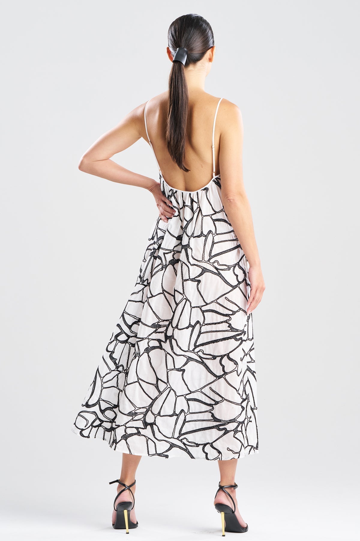 Butterfly Embroidery Cotton Sundress White Natori