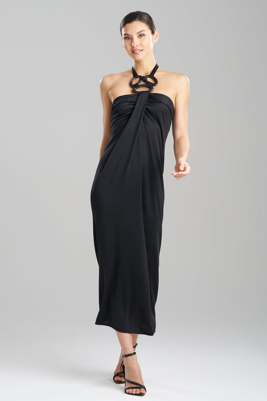 Solid Jersey Halter Dress Black Natori
