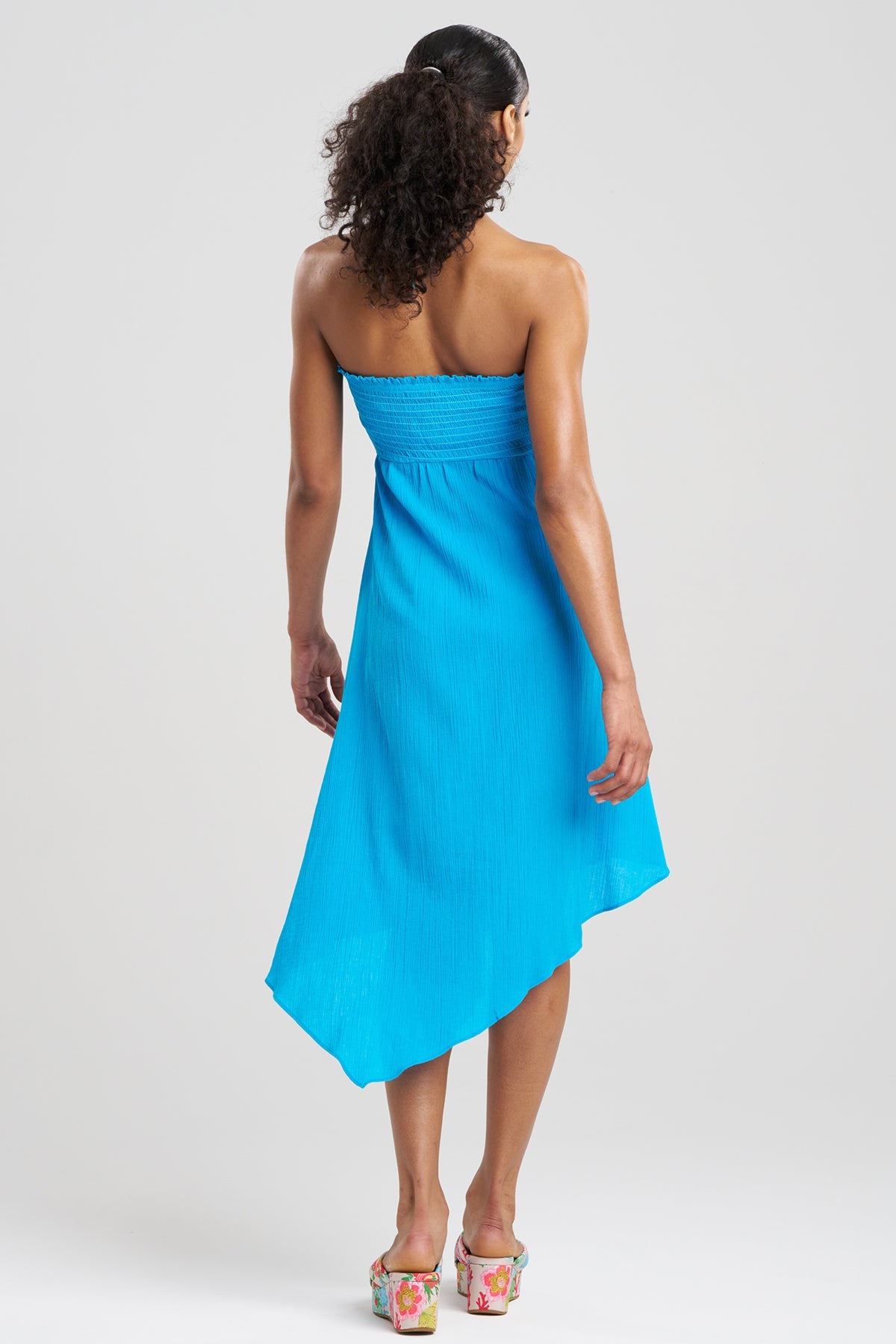Cotton Gauze Bandeau Dress Wave Blue Natori