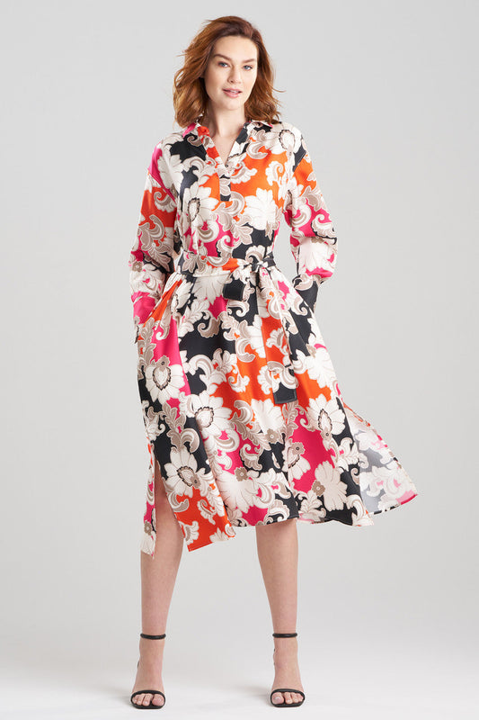 Buy Cressida Printed Silk Twill Oversized Shirtdress in Multi Combo Online Multi Combo Natori