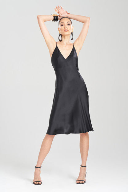 Buy Key Essentials Short Silk Slip in Black Online Black Natori