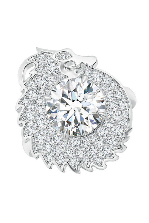 Buy Dragon Lab-Grown 14K Gold Round Diamond Ring in 14K White Gold Online 14K White Gold Natori