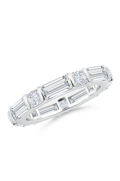 Buy Orient Express Lab-Grown 14K Gold Baguette & Cushion Diamond Eternity Band in 14K White Gold Online 14K White Gold Natori