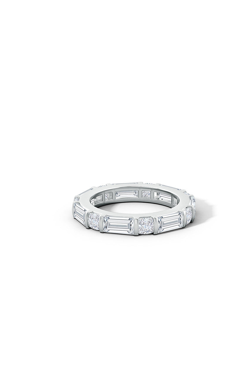 Buy Orient Express Lab-Grown 14K Gold Baguette & Cushion Diamond Eternity Band in 14K White Gold Online 14K White Gold Natori