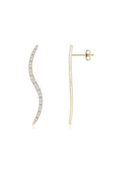 Buy Shangri-La Brushstroke 14k Gold and Diamond Medium Stud Earrings in 14K Yellow Gold Online 14K Yellow Gold Natori
