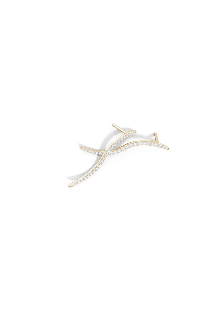 Buy Shangri-La Brushstroke 14k Gold and Diamond Medium Stud Earrings in 14K Yellow Gold Online 14K Yellow Gold Natori