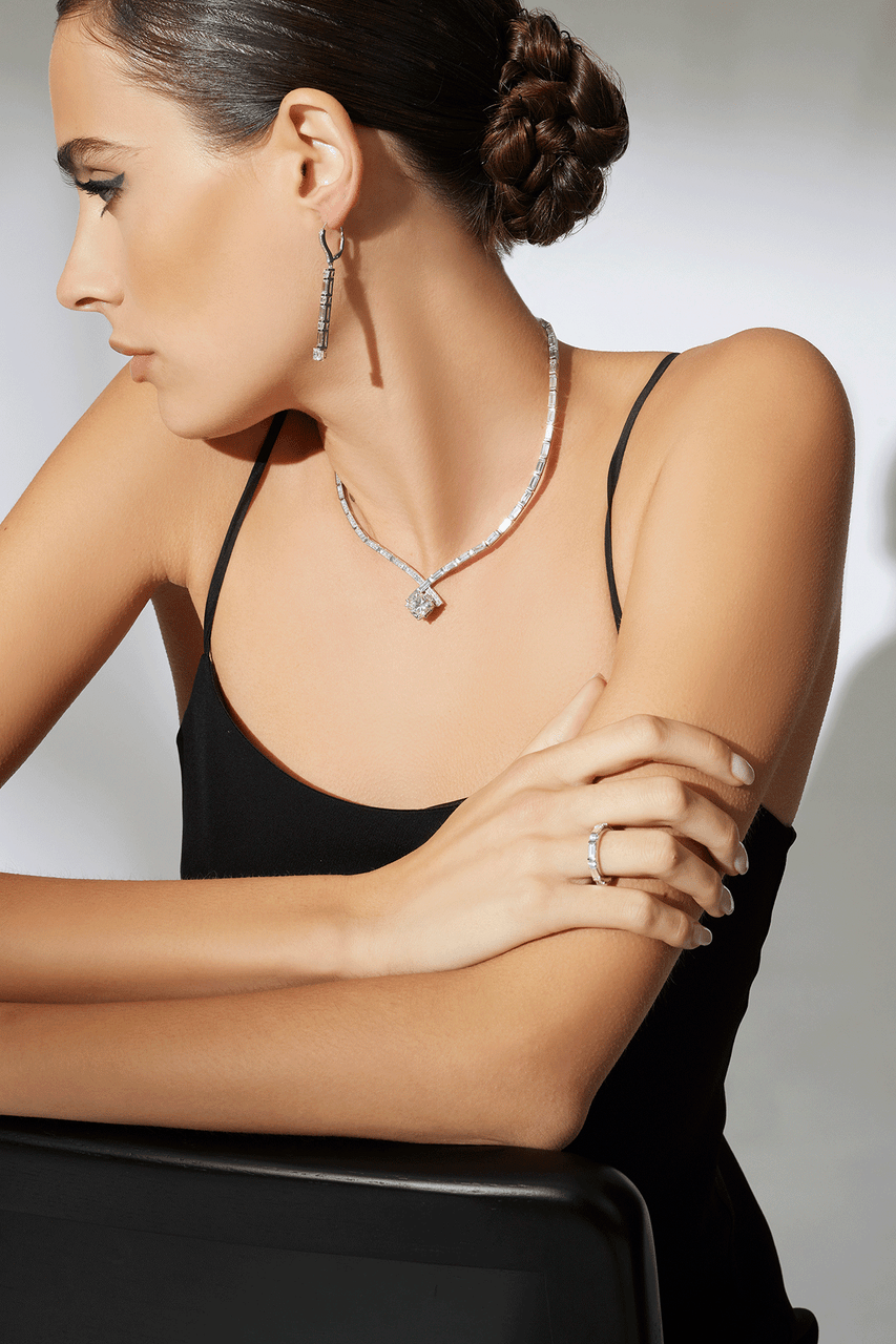 Buy Orient Express Lab-Grown 14K Gold & Cushion Diamond Statement Necklace in 14K White Gold Online 14K White Gold Natori