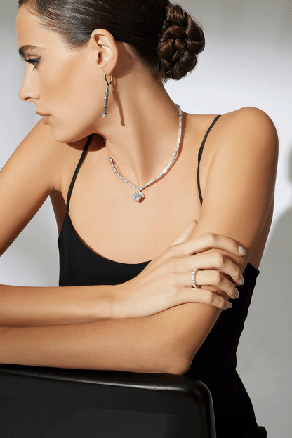 Buy Orient Express Lab-Grown 14K Gold & Cushion Diamond Statement Necklace in 14K White Gold Online 14K White Gold Natori