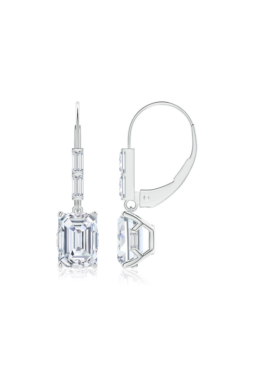 Buy Orient Express Lab-Grown 14K Gold & Emerald Cut Diamond Earrings in 14K White Gold Online 14K White Gold Natori