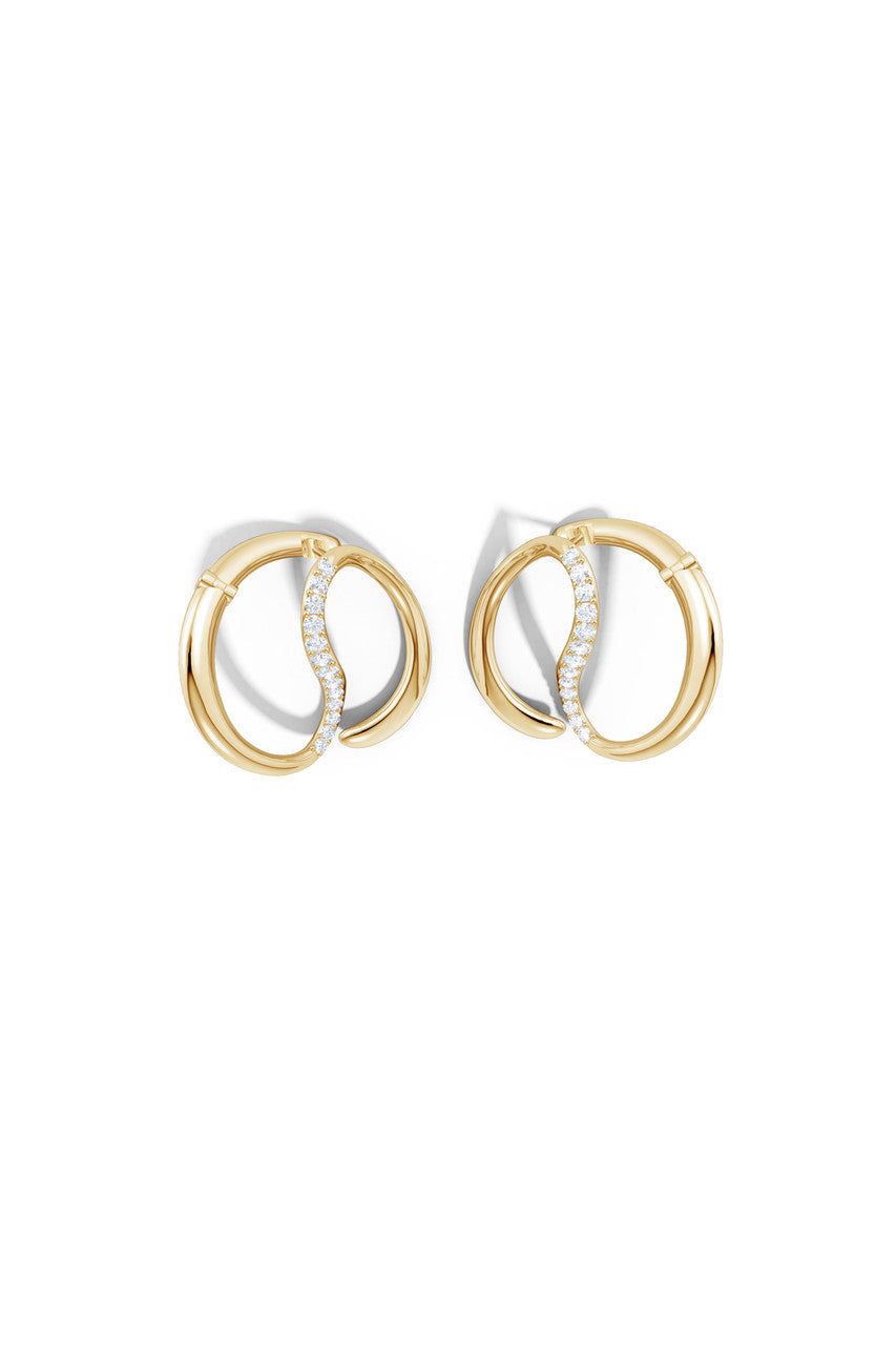 Buy Shangri-La Yin-Yang 14K Gold and Diamond Large Button Stud Earrings in 14K Yellow Gold Online 14K Yellow Gold Natori