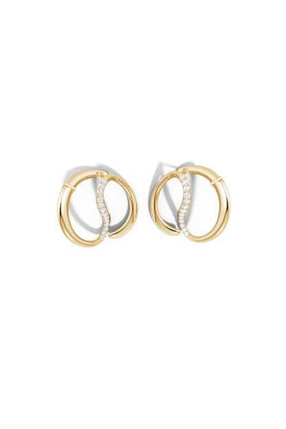 Buy Shangri-La Yin-Yang 14K Gold and Diamond Large Button Stud Earrings in 14K Yellow Gold Online 14K Yellow Gold Natori