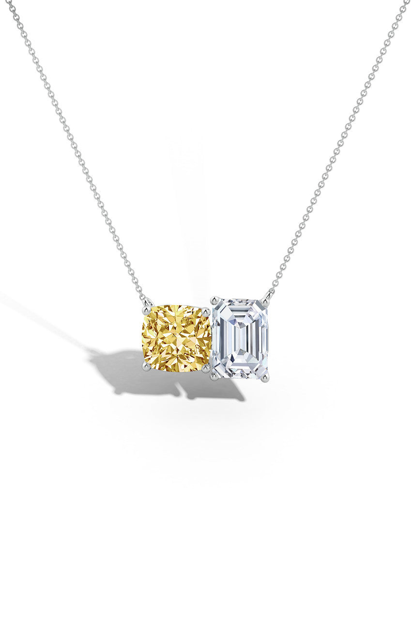 Buy Orient Express Lab-Grown 14K Gold with Yellow & White Diamond Two Stone Pendant Necklace in 14K White Gold Online 14K White Gold Natori
