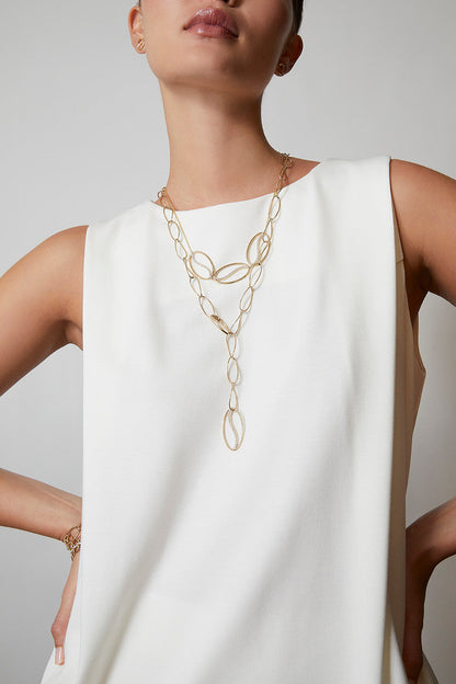 Buy Shangri-La Elliptical Yin-Yang 14K Gold and Diamond Y Necklace in 14K Yellow Gold Online 14K Yellow Gold Natori