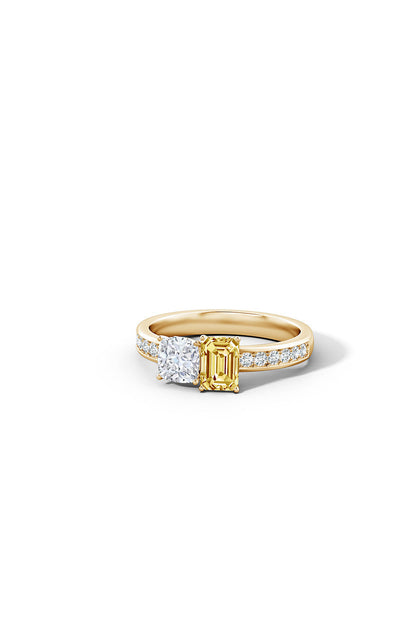 Buy Orient Express Lab-Grown 14K Gold with White & Yellow Diamond Two Stone Ring in 14K Yellow Gold Online 14K Yellow Gold Natori