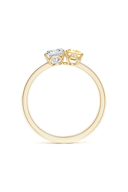 Buy Orient Express Lab-Grown 14K Gold with White & Yellow Diamond Two Stone Ring in 14K Yellow Gold Online 14K Yellow Gold Natori