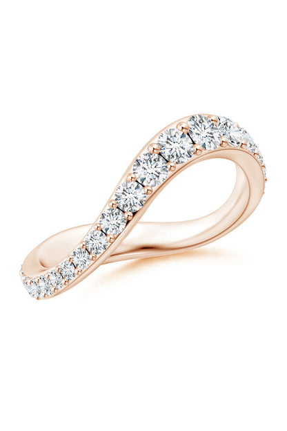 Buy Shangri-La Brushstroke 14K Gold and Diamond Full Eternity Stacking Ring in 14K Rose Gold Online 14K Rose Gold Natori