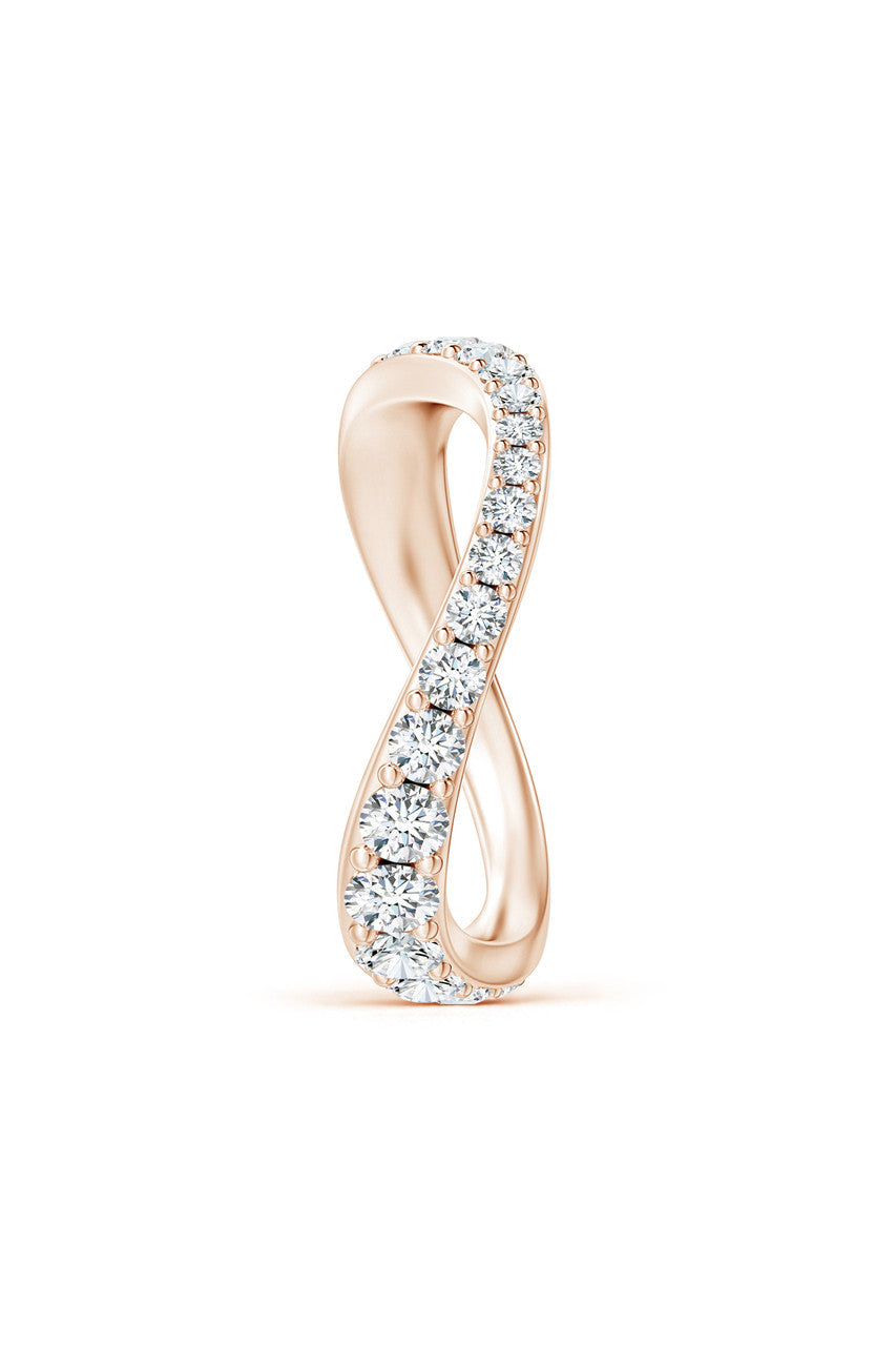 Buy Shangri-La Brushstroke 14K Gold and Diamond Full Eternity Stacking Ring in 14K Rose Gold Online 14K Rose Gold Natori