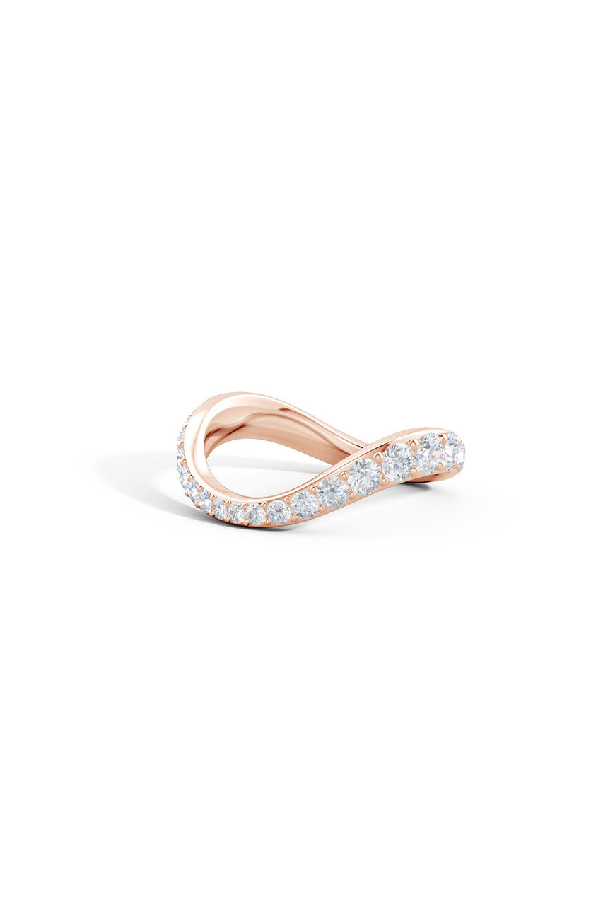 Buy Shangri-La Brushstroke 14K Gold and Diamond Full Eternity Stacking Ring in 14K Rose Gold Online 14K Rose Gold Natori