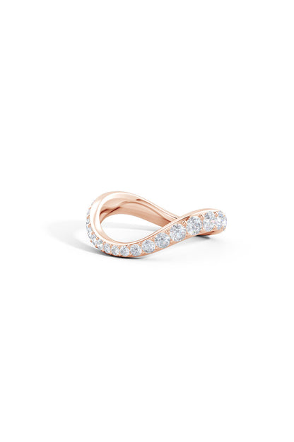 Buy Shangri-La Brushstroke 14K Gold and Diamond Full Eternity Stacking Ring in 14K Rose Gold Online 14K Rose Gold Natori
