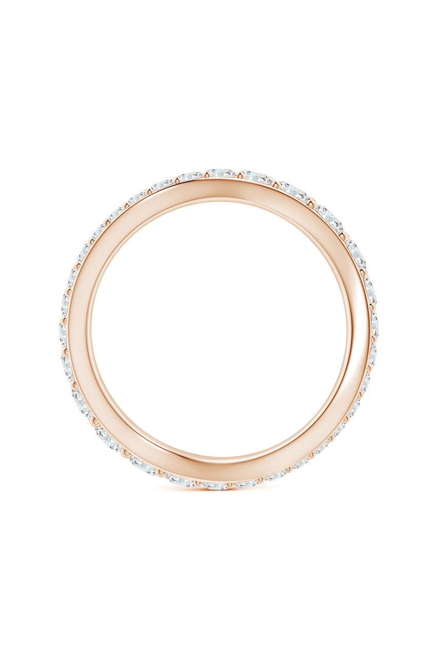 Buy Shangri-La Brushstroke 14K Gold and Diamond Full Eternity Stacking Ring in 14K Rose Gold Online 14K Rose Gold Natori
