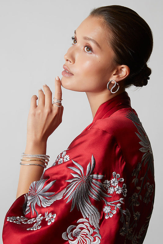 Buy Shangri-La Brushstroke 14K Gold and Diamond Full Bracelet in 14K Yellow Gold Online 14K Yellow Gold Natori