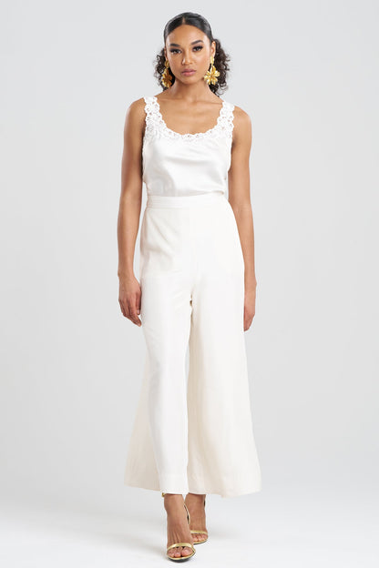 Couture Habotai Palazzo Silk Pants White Natori