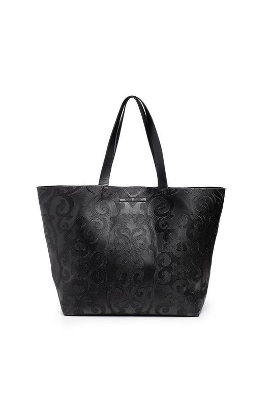 Buy Leticia Embroidery Large Tote Bag in Black Online Black Natori