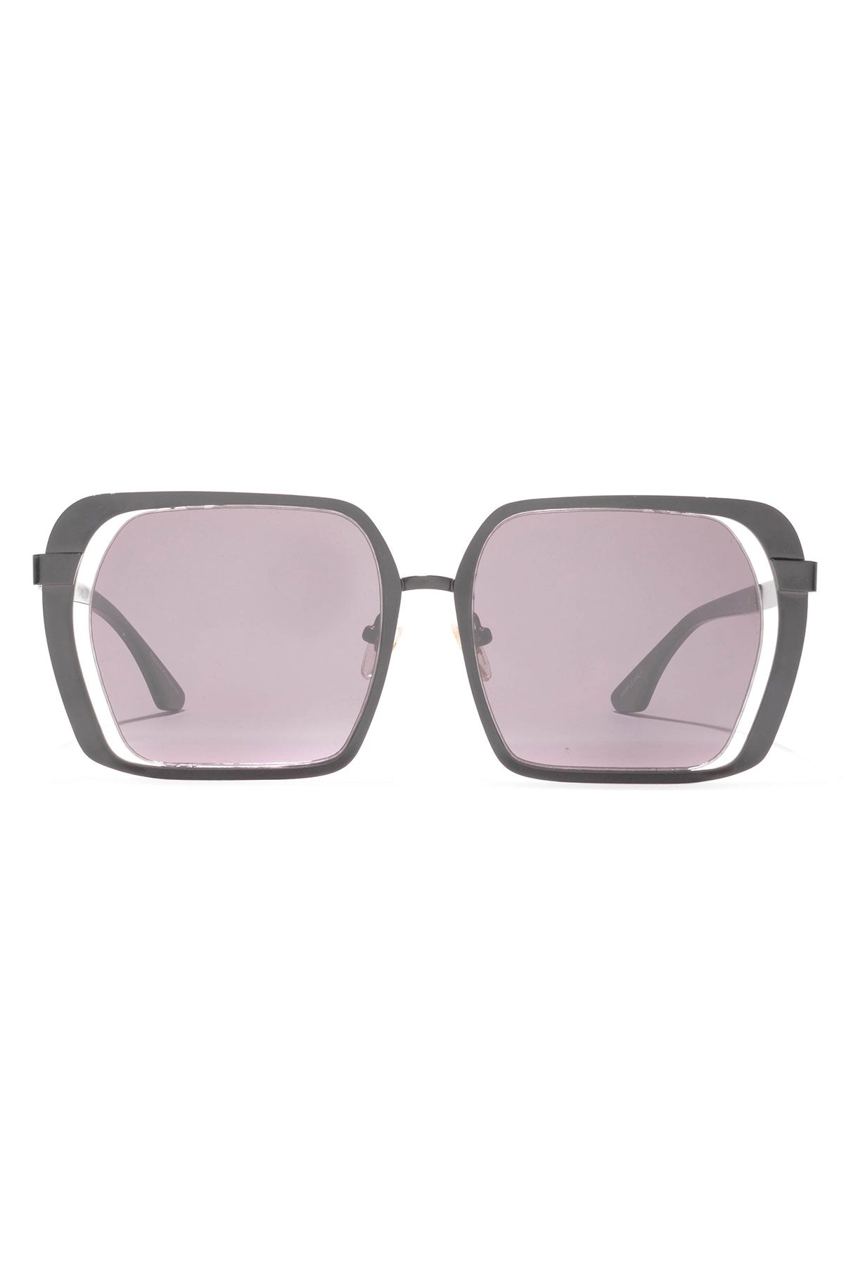 Kintsu Metal Rectangle Sunglasses Matte Gunmetal Gray Natori