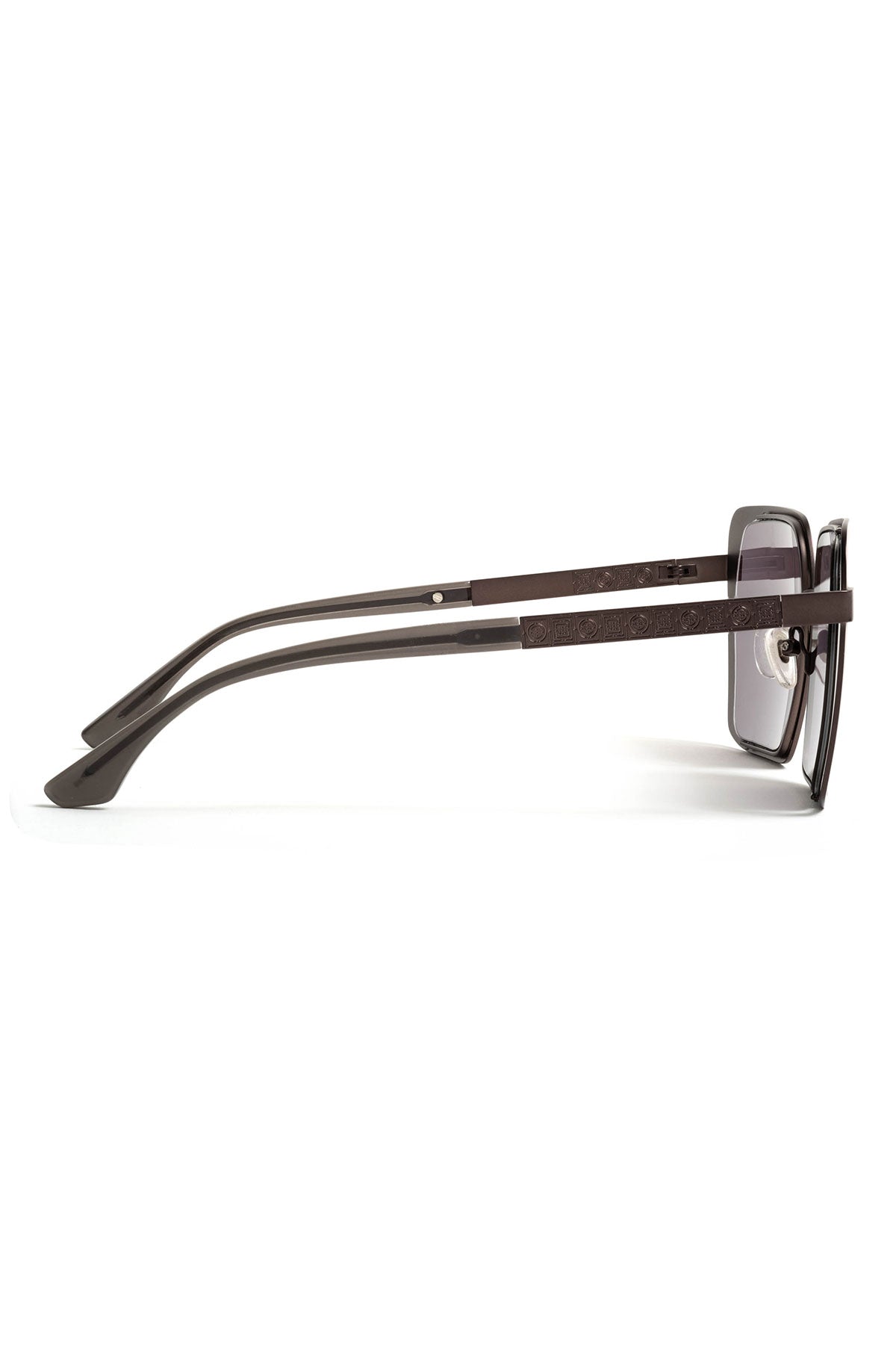 Kintsu Metal Rectangle Sunglasses Matte Gunmetal Gray Natori