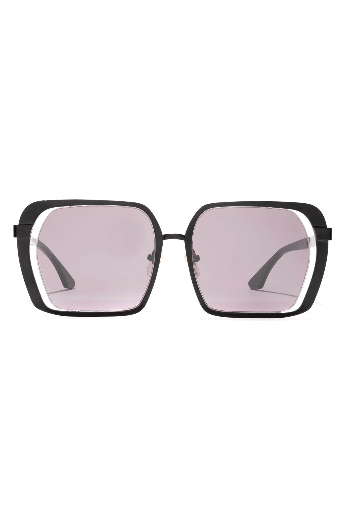 Kintsu Metal Rectangle Sunglasses Matte Black Smoke Natori