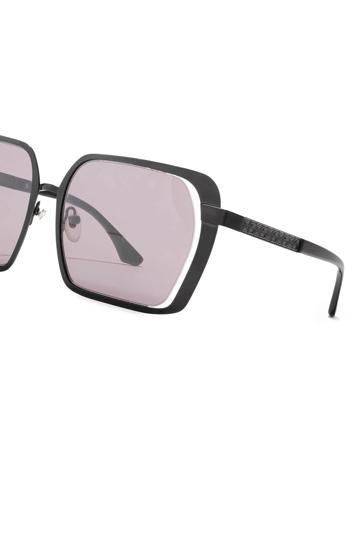 Kintsu Metal Rectangle Sunglasses Matte Black Smoke Natori