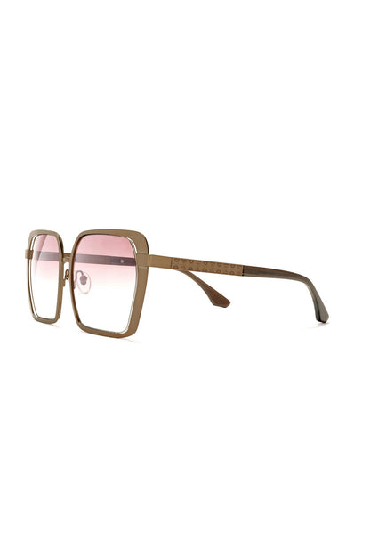 Kintsu Metal Rectangle Sunglasses Matte Bronze/Gradient Brown Natori