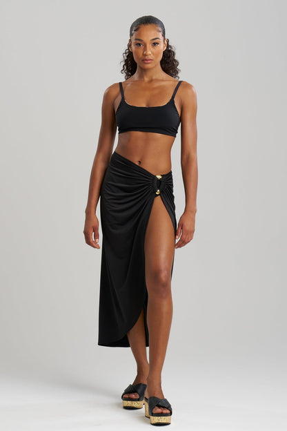 Buy Solid Jersey Pareo online Black Natori