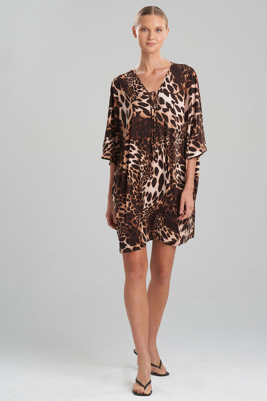 Buy Leopard Jersey Cover-Up in Natural Online Natural Natori