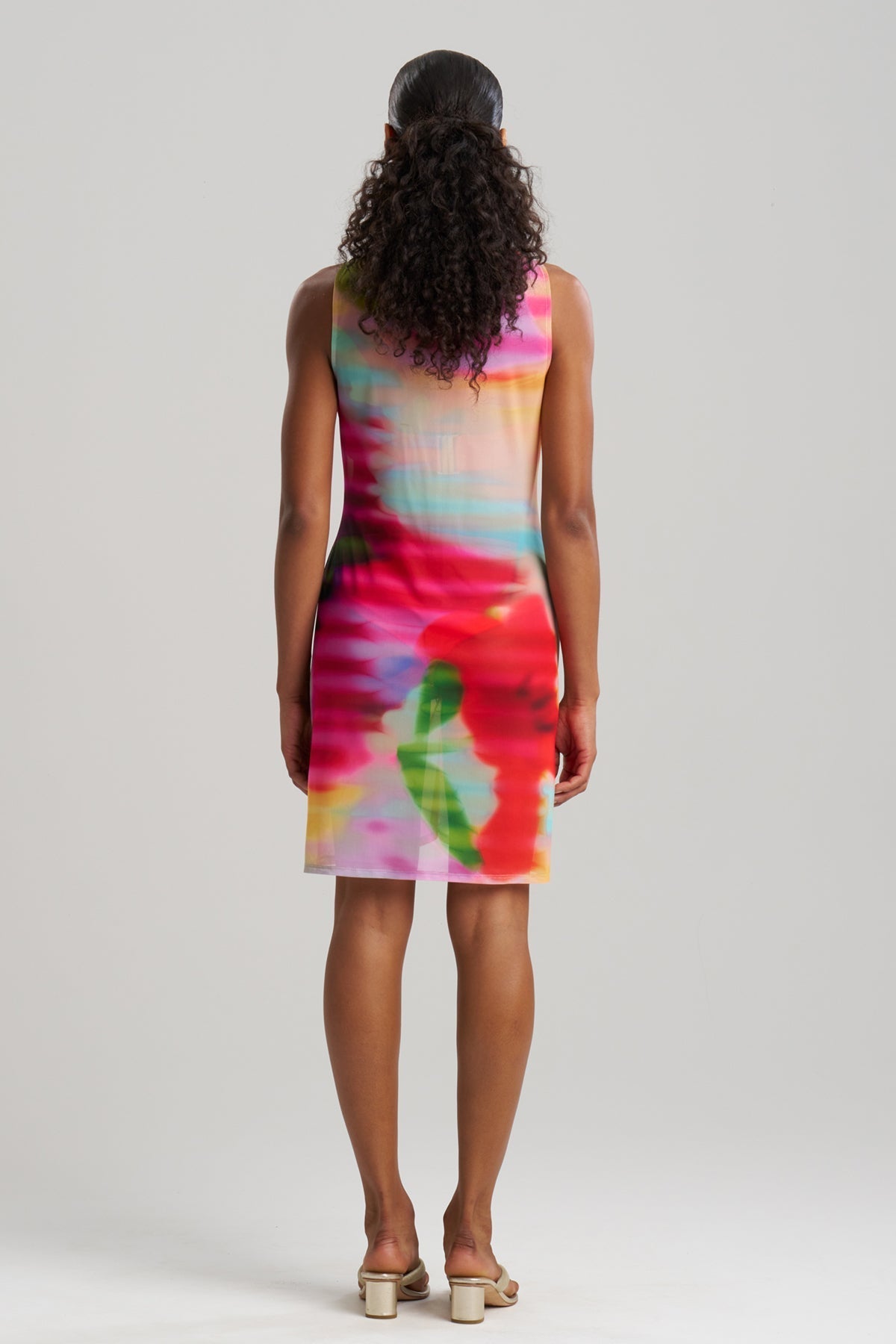 Floral Mirage Printed Mesh Mini Dress Multi Natori
