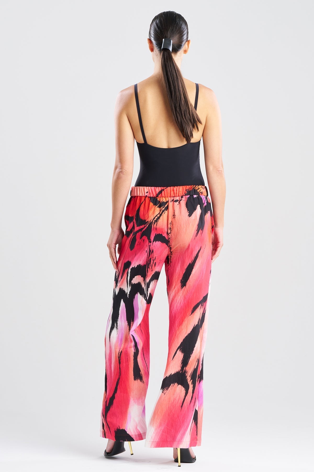 Butterfly Linen Blend Pants Red Natori