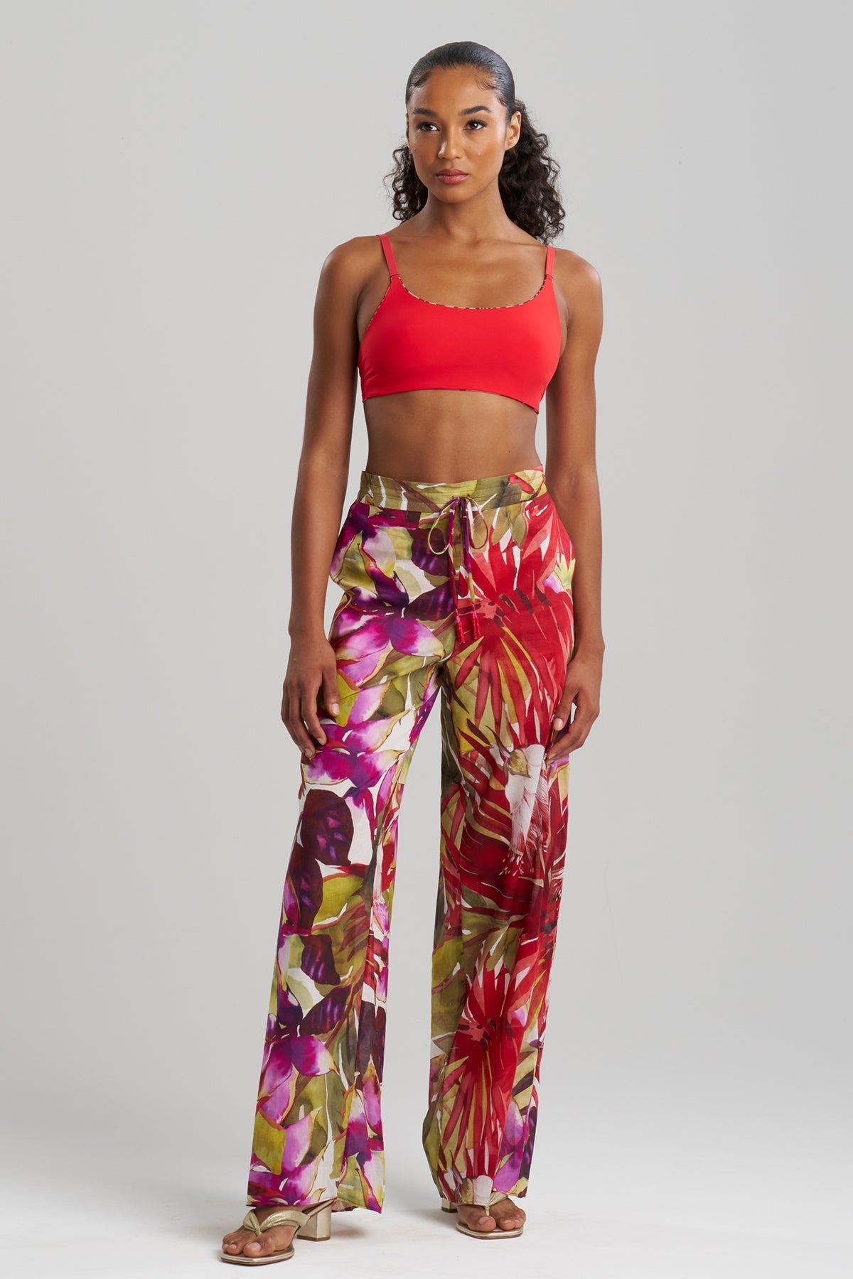 Rainforest Cotton Pants Multi Natori