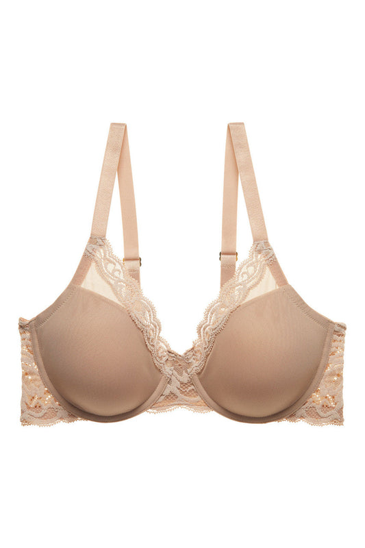 Buy Feathers Full Figure Contour Underwire Bra in Café Online Café Natori