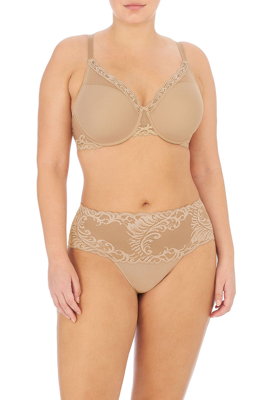 Buy Feathers Full Figure Contour Underwire Bra in Café Online Café Natori