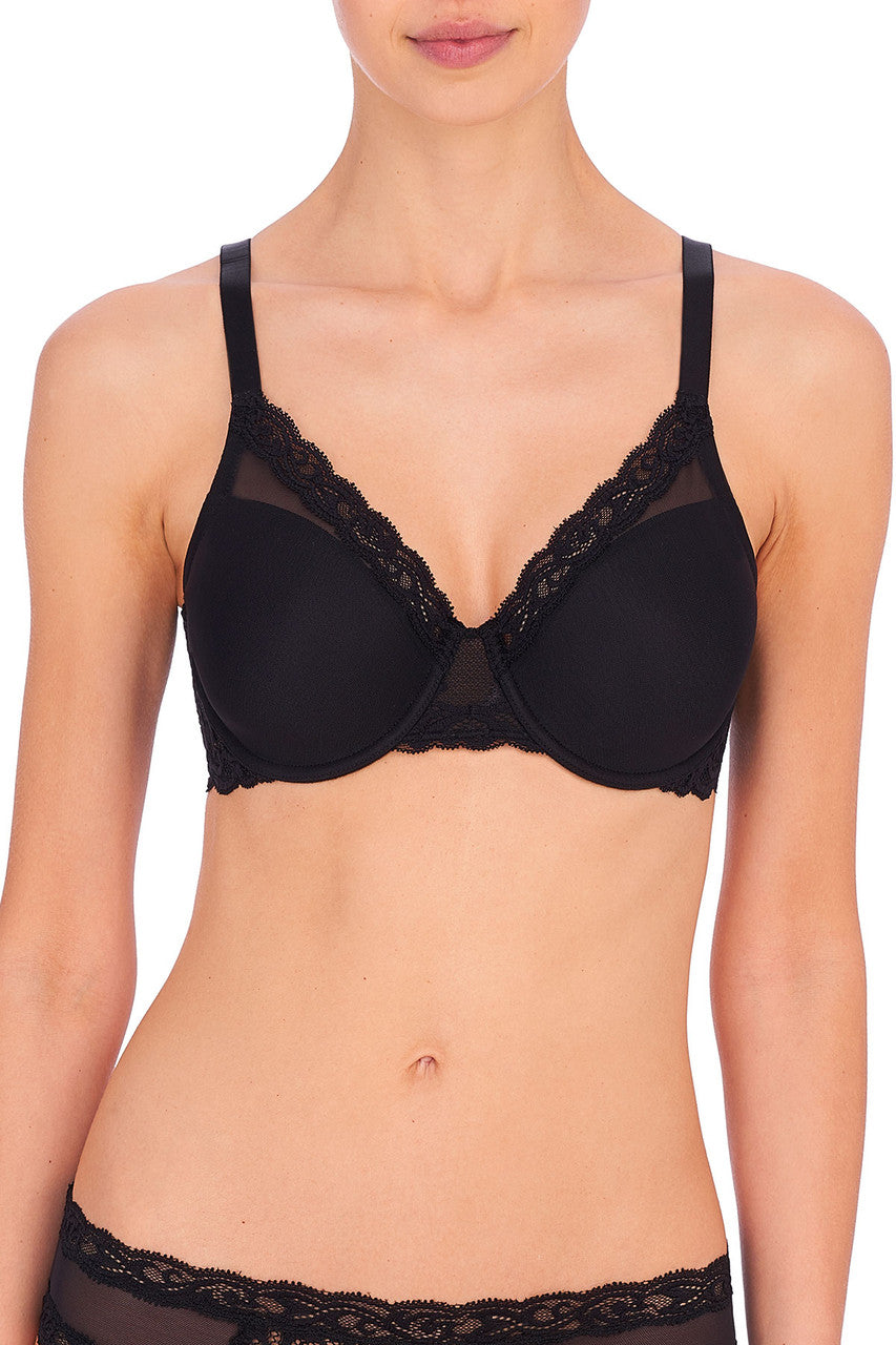 Buy Feathers Full Figure Contour Underwire Bra in Black Online Black Natori