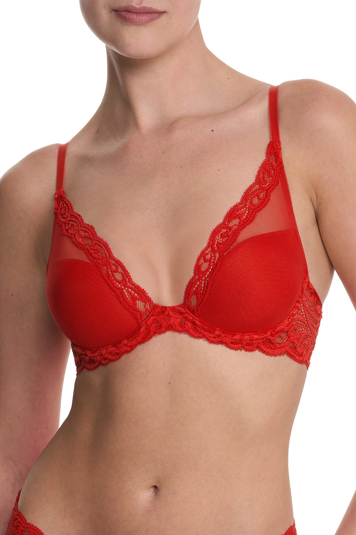 Feathers Plunge T-Shirt Bra Paprika Natori