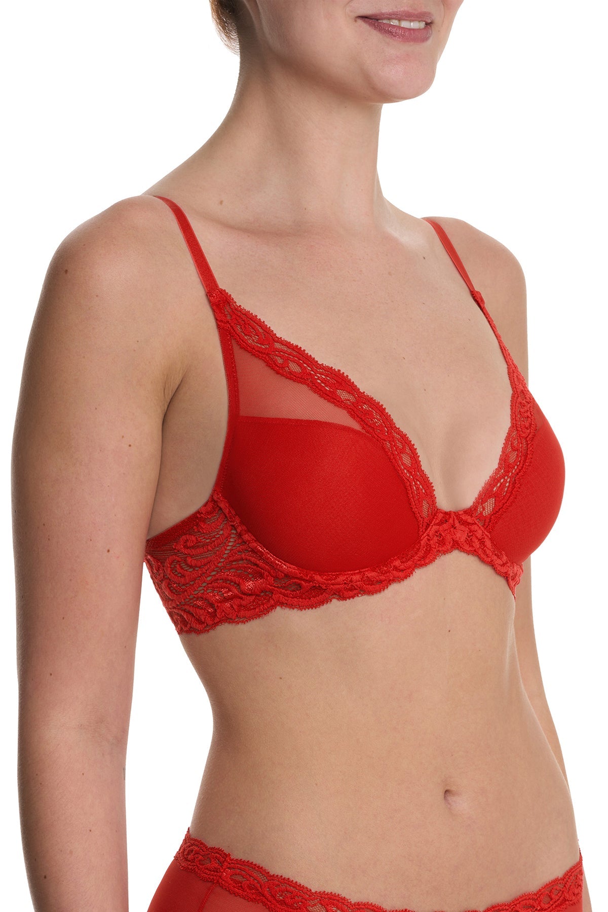 Feathers Plunge T-Shirt Bra Paprika Natori
