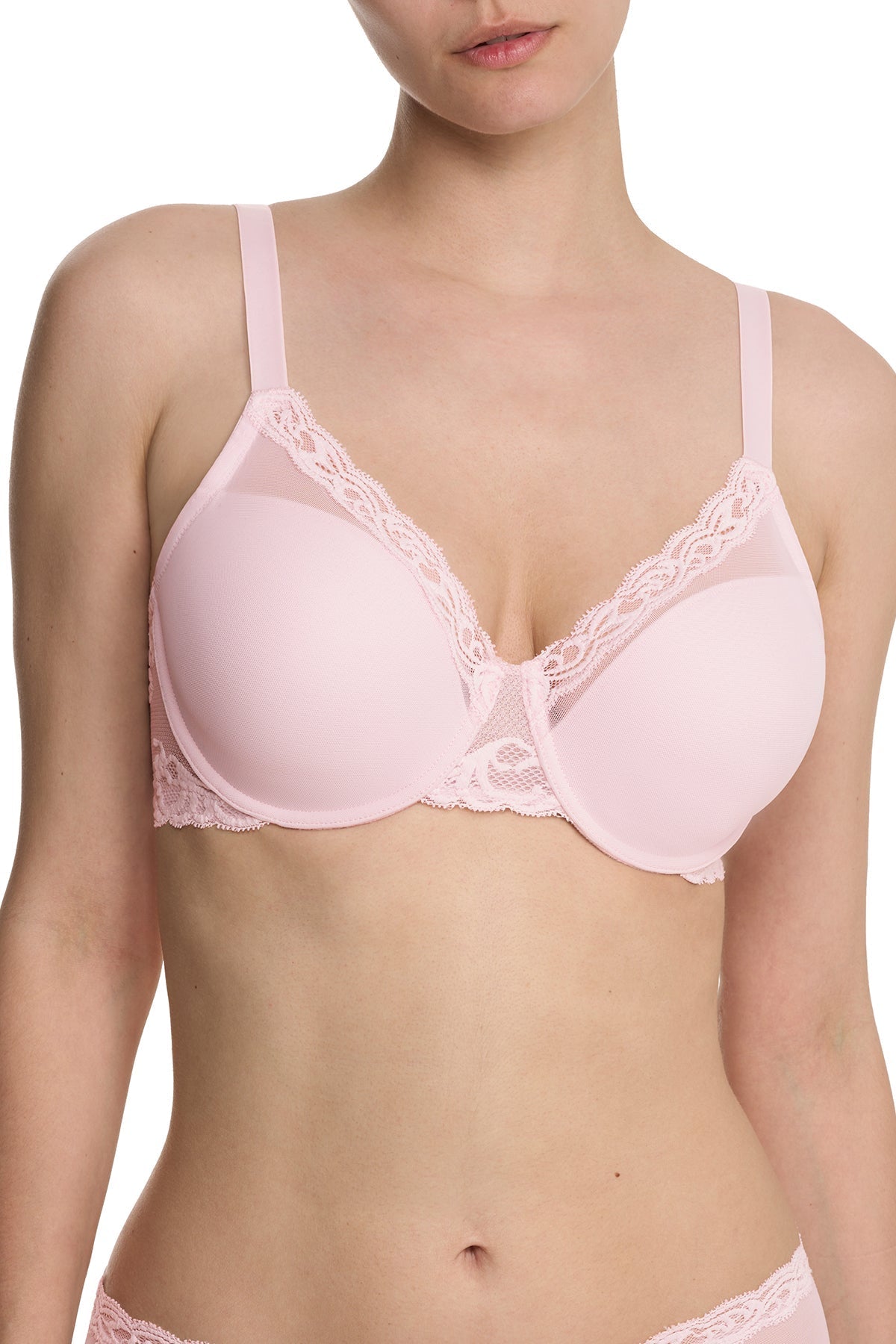 Feathers Full Figure Contour Underwire Bra Pink Sky Natori