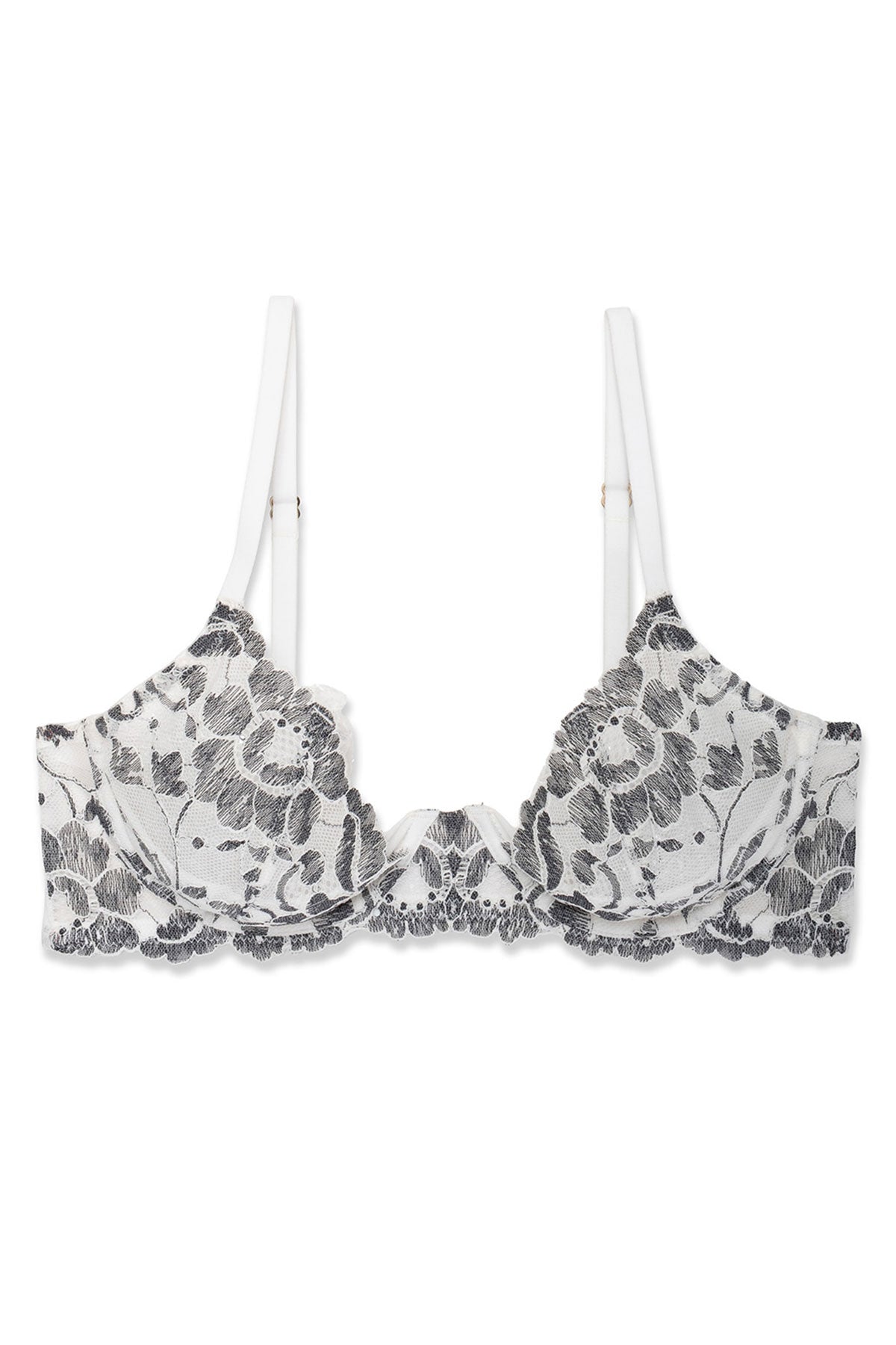 Peony Unlined Underwire Bra Warm White/Black Natori