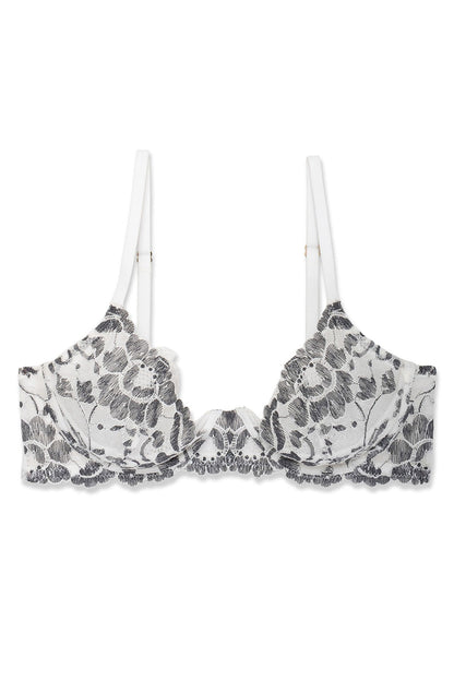 Peony Unlined Underwire Bra Warm White/Black Natori