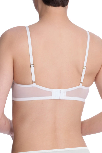 Peony Unlined Underwire Bra Warm White/Black Natori